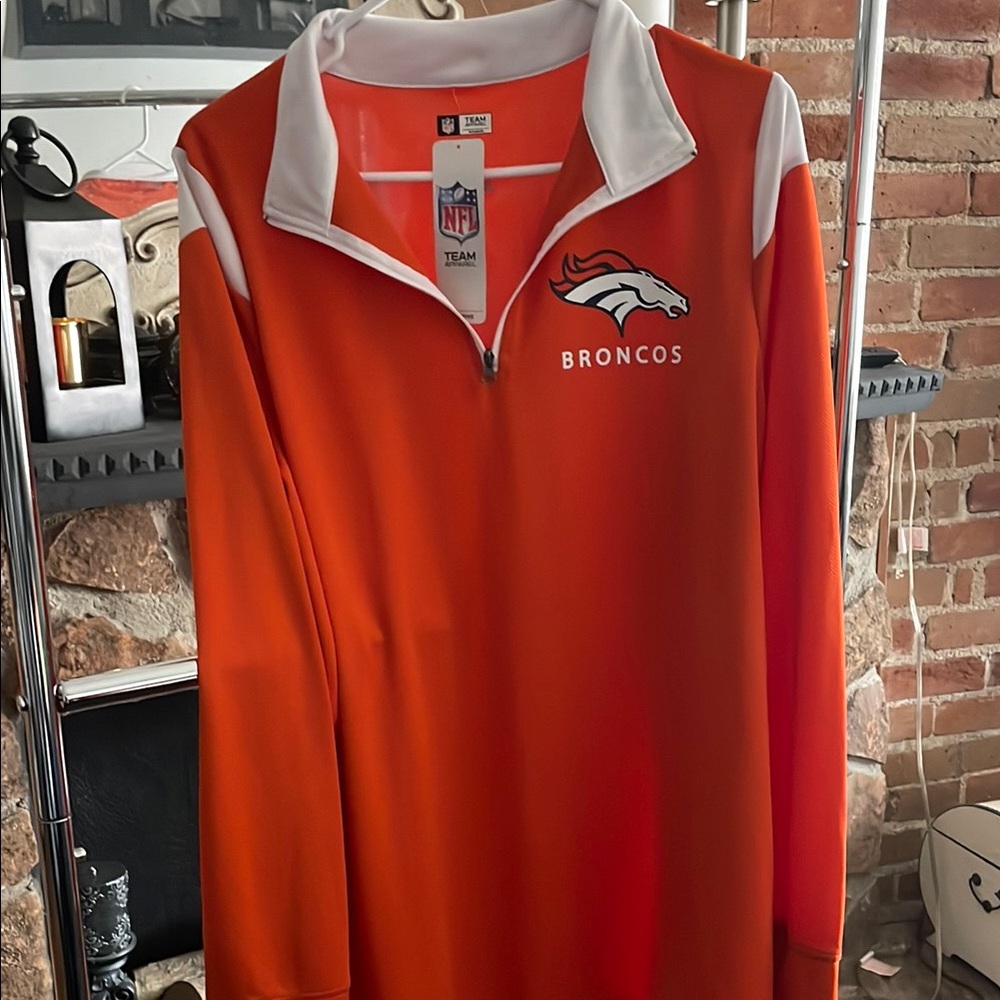 Broncos Orange Quarter-Zip Pullover